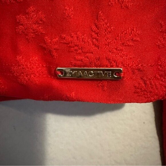 ZYIA Active Red Snowflake Crop Top 3XL Long Sleeve Seamless Holiday Cozy NWT - Picture 9 of 14